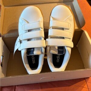 Adidas Kids White Velcro Sneakers
